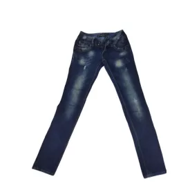 Női M-es sötétkék koptatott farmernadrág - Anule