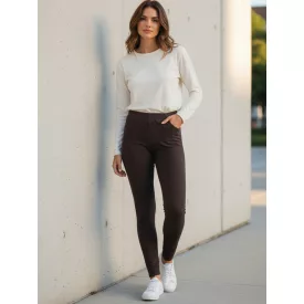 Női M-es barna pamutnadrág, leggings - Zara