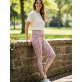 Női M-es melírozott rózsaszín pamutnadrág, leggings
