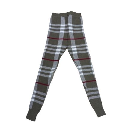 Női M-L-es drapp kockás kötött leggings - ÚJ