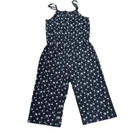 134-140-es fekete pálmafás playsuit 