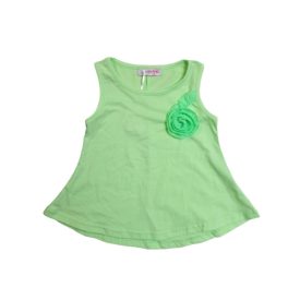   116-os almazöld virágrátétes ujjatlan póló - Arino - ÚJ