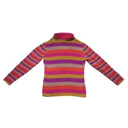 104-110-es drapp-lila csíkos garbónyakú pulóver - George