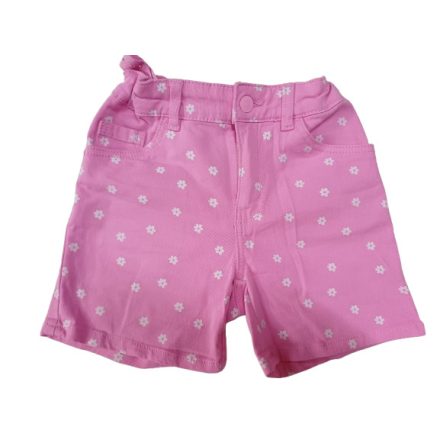122-es rózsaszín virágos farmer short, rövidnadrág - In Extenso