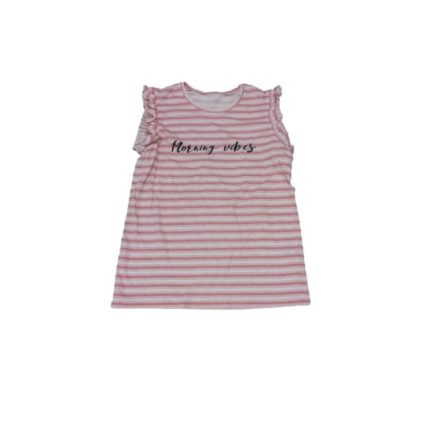 146-os rózsaszín-fehér csíkos feliratos póló - Tezenis