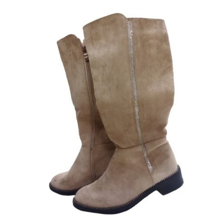 36-os drapp velúr csizma vékony szőrmével bélelve