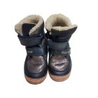 31-es sötétkék szőrmével bélelt kiscsizma, bundás téli csizma - D.D. Step