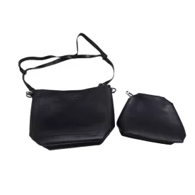   Fekete műbőr női dupla táska szett, ridikül, crossbody - ÚJ (összehúzó része nincs már meg)