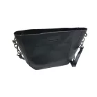 Fekete műbőr női dupla táska szett, ridikül, crossbody - ÚJ (összehúzó része nincs már meg)