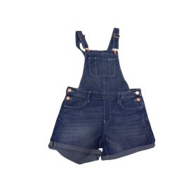   164-es kék kantáros farmer rövidnadrág, kertészshort lánynak - H&M