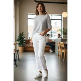 Női L-es fehér sztreccs farmernadrág - H&M - ÚJ