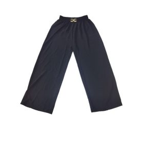   Női L-es fekete laza elegáns egyenesszárú vékony nadrág - ÚJ