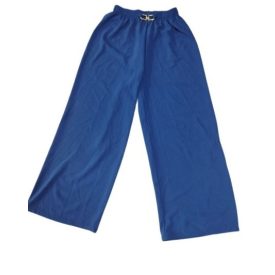   Női L-es kék laza elegáns egyenesszárú vékony nadrág - ÚJ