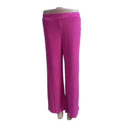 Női egyméretű (kb.M-XXL) pink madeirás lenge nyári nadrág - Hopanni Fashion - ÚJ