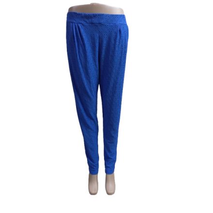 Női egyméretű (kb.M-XXL) kék madeirás lenge nyári nadrág - Hopanni Fashion - ÚJ