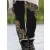 Női XXL-es fekete virágos leggings - ÚJ