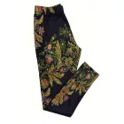 Női XXL-es fekete virágos leggings - ÚJ