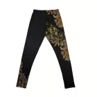 Női XXL-es fekete virágos leggings - ÚJ