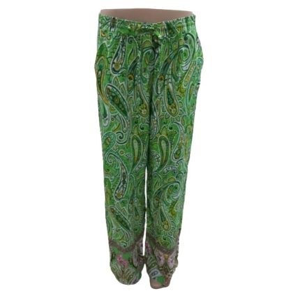 Női 44-es zöld török mintás egyenes szabású nadrág, hippi, retro jelmezhez is jó - Amisu - ÚJ