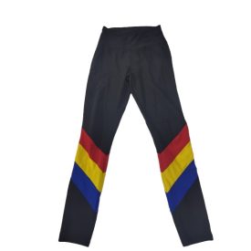   Női L-es fekete, színes csíkos sportnadrág, leggings - Savida