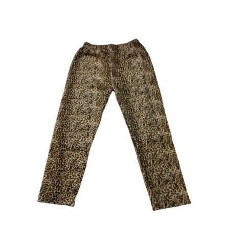 Női 3-4XL-es ocelotmintás bélelt plüss nadrág - ÚJ