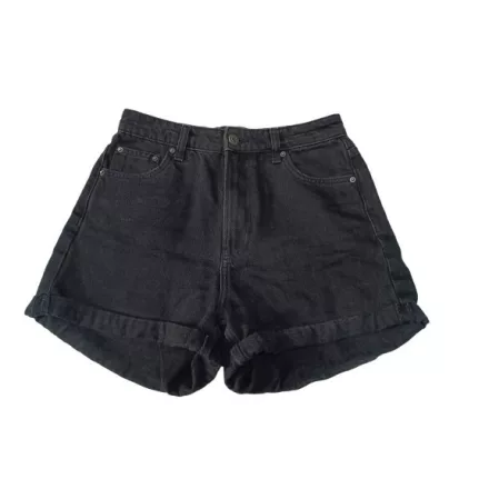 Női S-es fekete magas derekú farmer rövidnadrág, short - Bershka