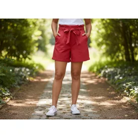 Női S-es piros masnis rövidnadrág, short