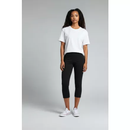 Női M-es fekete térdig érő pamutnadrág, leggings - Promod