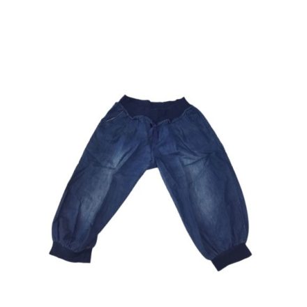 Női XXL-es sötétkék puha anyagú farmer térdnadrág - Miss Grace