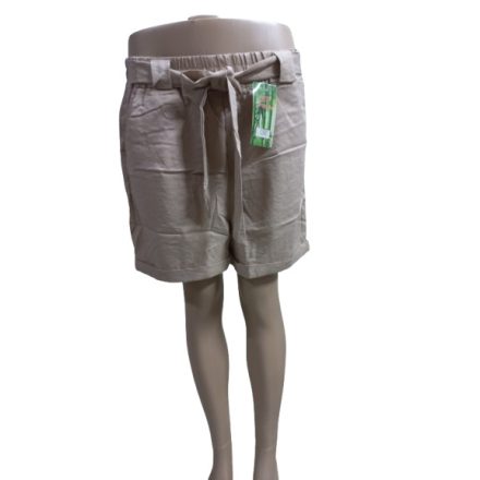 Női L-XL-es drapp laza rövidnadrág, övvel - Új
