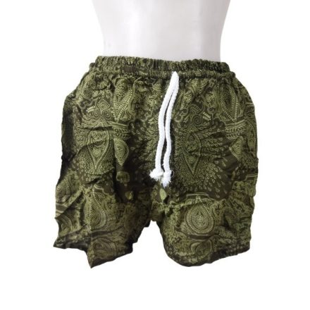 Női XL-3XL-es khaki paisley mintás lenge nyári short, rövidnadrág - ÚJ