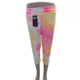   Női 3-4XL-es neonszínű batikolt hatású capri leggings - ÚJ 