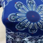 Női XS-es kék virágos strasszos póló - Desigual