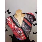 Női XS-es fekete-piros rövid ujjú blúz, póló - Desigual