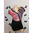 Női XS-es fekete-piros rövid ujjú blúz, póló - Desigual