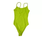 Női S-es neonsárga bordás ujjatlan pántos body - Pull & Bear