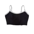 Női XS-es fekete-fehér pántos bordás top - Shein
