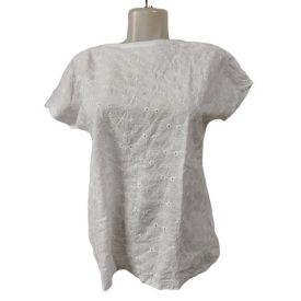 Női S-es fehér madeiramintás elegáns póló - Woman