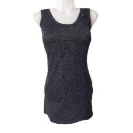   Női S-M-es fekete flitteres elegáns ujjatlan felső - Feierli