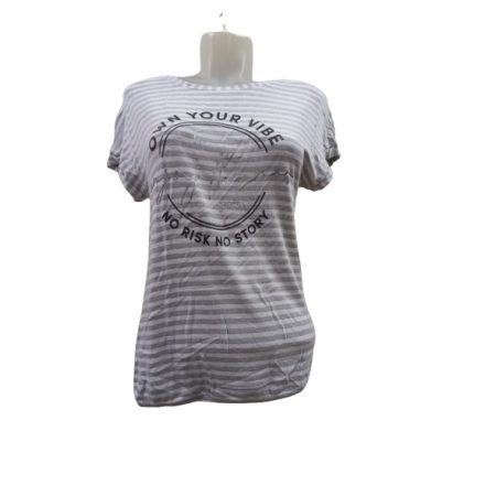 Női XS-es fekete-fehér csíkos kifordított hatású póló - Street One