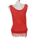 Női S-es piros csipkés aljú ujjatlan felső - C&A