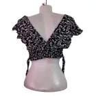 Női S-es fekete virágos top - Amisu