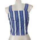 Női S-es farmerkék-fehér csíkos pántos top - Only