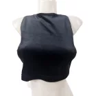 Női S-es fekete bársony alkalmi felső, top 