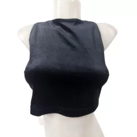 Női S-es fekete bársony alkalmi felső, top 