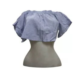 Női XS-es kék-fehér csíkos top - Bershka
