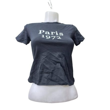 Női XS-es fekete feliratos póló - H&M