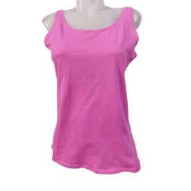 Női M-es pink ujjatlan pamut póló, trikó - Janina - ÚJ