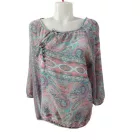 Női M-es pink-kék török mintás, paisley mintás lenge, áttetsző felső 