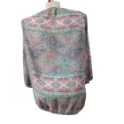Női M-es pink-kék török mintás, paisley mintás lenge, áttetsző felső 